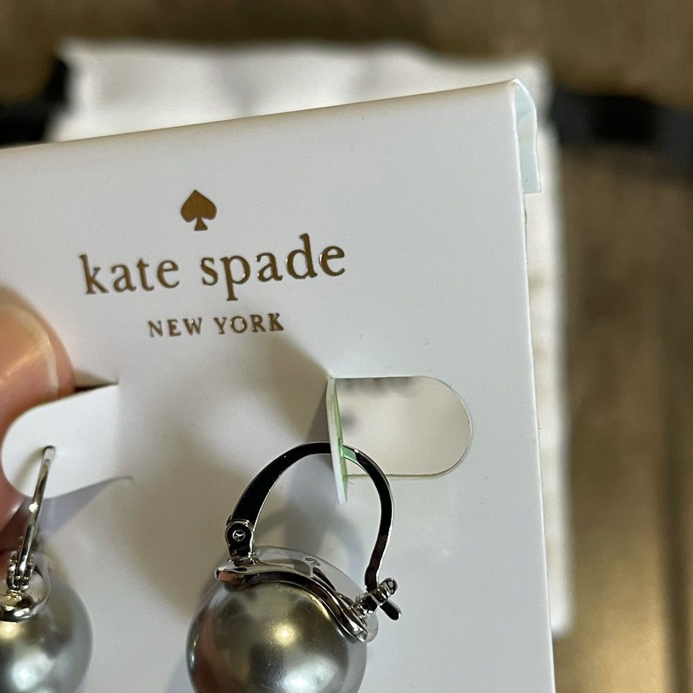 Kate Spade Silver Pearl Earrings - Picture 7 of 8
